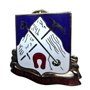 87th infantry Enamel Pin With Crest Design "Vires Montesque Vincimus" Motto